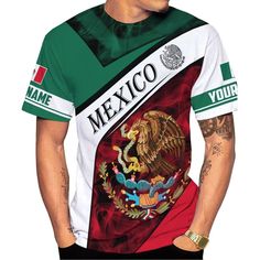 PRICES MAY VARY. ⭐ Customizable Mexican Pride: Click 'Customize Now' to select your preferred size, style, and personalization for our Mexico shirt. Available as T-shirts, hoodies, zip-up hoodies, and sweatshirts, our apparel is perfect for men, women, and children. Showcase your Mexican-American heritage or support for the Mexican football team with a personalized touch. ⭐ Premium Comfort & Durable Quality: Each piece is crafted from a high-quality polyester blend, ensuring an ultra-soft, comfo Customizable Crew Neck Tops For Summer, Mexican Flag Shirt, Mexican Shirts For Men, Mexican Pride, Mexico Shirt, Mexico Shirts, Name Shirts, Mexican Shirts, T Shirt Image