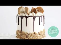 there is a cake with cookies and cream on it