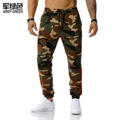 Style: Casual Pant Style: Jogger Pants Pant Length: Long Pants Fit Type: Regular Front Style: Flat Closure Type: Elastic Waist Waist Type: Mid Material: Cotton,Polyester,Polyurethane Season: Fall,Spring Package Contents: 1 x Pants Mens Trousers Casual, Casual Pants Style, Casual Pant, Camouflage Pants, Winter Pants, Style Cargo, Pants Fit, Football Training, Sports Football