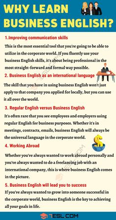 a poster with the words, why learn business english?