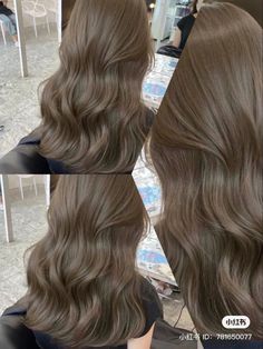 Light Beige Brown Hair Color, Cool Tone Hair Colors Ideas, Khaki Brown Hair Color, Mushroom Brown Hair Asian, Milky Brown Hair Korean, Dye Colors For Brown Hair, Brown Hair Color Asian, Hair Colour For Asian, Dark Milk Tea Brown Hair