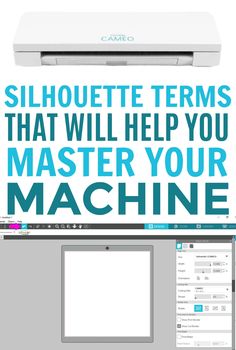 a computer screen with the words silhouette items that will help you master your machine