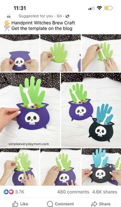 handprinted witches brew craft for halloween with free printable templates and instructions