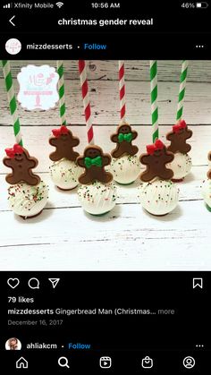 a group of cupcakes with christmas decorations on them