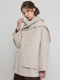 Composition : Wool70% Polyester30%Color : BeigeCountry of Origin : China Modern Structured Beige Outerwear, Chic Structured Winter Outerwear, Modern Beige Wool Coat For Winter, Modern Beige Wool Coat For Fall, Oversized Beige Modern Outerwear, Modern Cream Outerwear For Winter, Modern Cream Winter Outerwear, Modern Beige Outerwear For Fall, W Concept