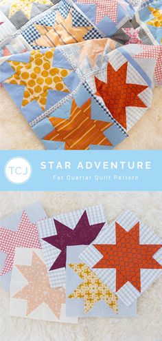 The Star Adventure Quilt pattern by Meghan of thencamejune.com. ​ ​Sawtooth stars take center stage in this fat quarter friendly quilt pattern that is perfect for beginners. #staradventurequilt #thencamejunepatterns #thencamejune #beginnerfriendly #sawtoothstar