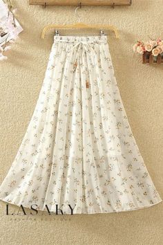 Lasaky - Elegant Chiffon A-Line Maxi Dress with Floral Print Dress With Floral Print, Polyester Skirt, A Line Maxi Dress, Prints Fabric, Chiffon Floral, Skirt Skirt, Lovely Clothes, Feminine Outfit, Floral Chiffon