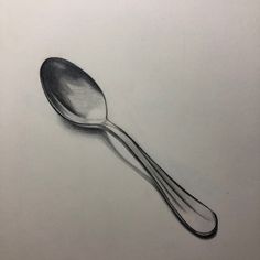 a pencil drawing of a spoon