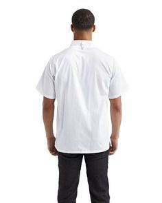 Unisex Zip-Close Short Sleeve Chef's Coat - WHITE - 2XL | Artisan Collection by Reprime Zip-Close Short Sleeve Chef's Coat in White Size 2XL | 65/35 polyester/cotton White Short Sleeve Work Shirt With Pockets, White Relaxed Fit Short Sleeve Cotton Shirt, White Relaxed Fit Short Sleeve Shirt With Pockets, White Short Sleeve Shirt With Pockets In Relaxed Fit, White Collared Short Sleeve Shirt For Streetwear, White Cotton Short Sleeve Shirt For Work, White Cotton Short Sleeve Shirt For Streetwear, Chef Shirt, Chef Shirts