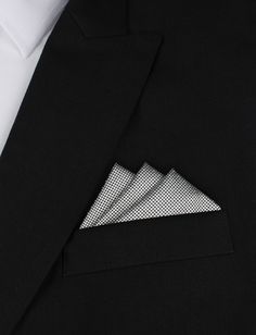 Black and White Small Dots Pocket Square Oxygen Three Point Pocket Square | OTAA.COM Mens Handkerchief, Blue Pocket Square, Velvet Dinner Jacket, Pocket Square Wedding, Handkerchief Men, Personalized Cufflinks, Tie Men, Lightweight Blazer, Corduroy Trousers