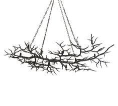 a chandelier with branches hanging from it