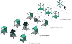 several different types of outdoor play structures