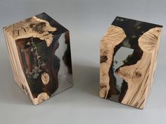 two pieces of wood that have been made to look like trees