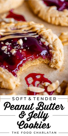 soft and tender peanut butter jelly cookies are the perfect dessert