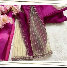 Kadambari Studio Dresses, Blouse Hand Designs With Net Cloth, Net Sleeves Blouse Designs For Silk Saree, Silk Blouse With Net Sleeves, Pattu Blouse With Net Sleeves, Blouse Net Sleeves Design, Net Sleeve Blouse Designs, Net Sleeve Aari Work Blouse, Simple Net Blouse Designs