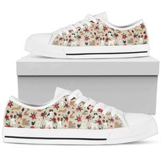 Dogs Shoes Floral Shoes White Low Top Sneaker Lightweight construction with breathable mesh fabric provides a comfortable and flawless fit. Top Trending Shoes, Athlete Gifts, Floral Sneakers, Custom Converse, Hippy Gifts, Low Top Shoes, Dog Shoes, Floral Shoes, Floral White