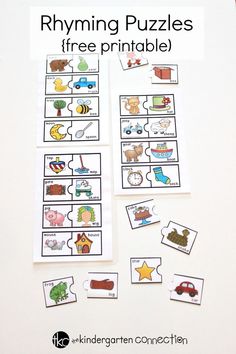 printable rhyming puzzles for kids to practice their handwriting