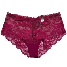 New Plus Sized Pantie Underwear. Rose/Magenta Pink Lace Material. The Back Is Open. Purple Lace Stretch Bottoms, Black Lace Shorts, Satin Lingerie, Plus Sized, Lace Material, Lingerie Outfits, Magenta Pink, Black Laces, Red Lace