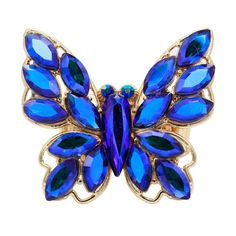 Gold Plated Crystal Butterfly Stretch Rings Base Metal: Zinc Alloy Main Stone: Crystal Weight is about 18.46 grams Available Color: Blue AB, Gold Ruby, Gold Topaz, Green AB, Jet, Rose Gold AB, Silver AB, Silver Clear Blue Metal Rings For Wedding, Blue Butterfly Jewelry For Party, Stretch Rings, Butterfly Stretch, Gold Topaz, Stretch Ring, Crystal Butterfly, Rose Gold Pink, Stone Crystal