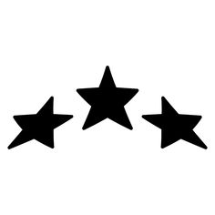 three black stars on a white background