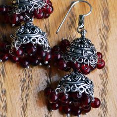 Silver Jhumka Earrings, Locket Earrings, Marsala Wine, India Colors, Jhumka Earrings, Indian Attire, Ear Rings, Locket Necklace, Accessories Rings