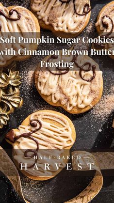 soft pumpkin sugar cookies with cinnamon brown butter frosting