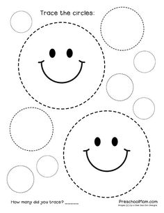 trace the circles to make it look like they are smiling and making faces for each other