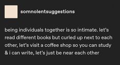 the text reads, some intrudious suggestions being individuals together is so intimate let's read different books buried up next to each other