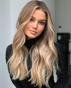 Lived In Blonde Hair Color Ideas, Beach Waves Blonde Hair, Blonde Hair Color Ideas Fall 2024, Mid Length Blonde Hair Balayage, Light Beach Waves, Light Waves Hair, Light Blonde To Dark Blonde, Long Beach Waves Hair, Brownish Blonde Hair