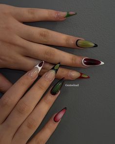 💚♥�️🖤🤍 📍We’re located in Bloor West Village near Jane and Runnymede station 🚉 . . #GENTEELnailsalon #downtowntoronto #higparknails #Torontonailsalon #frenchtip #nails #halloweennails #nailart #nailsonfleek #gel #nailsr2inspire #birthdaynails #acrylicnails #freehandnailart #characterart #butterflynail #y2k #crystalnail #summernail #diamondnail #valentinenails #cateyenails #3dgel #chromenail Rasta Nails, Camouflage Nails, Boho Nails, Hello Nails, Casual Nails, Classy Acrylic Nails, Almond Acrylic Nails, Glam Nails, Nails Desing