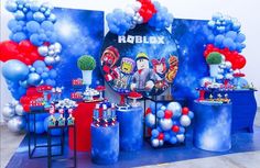 an image of a birthday party with balloons and decorations