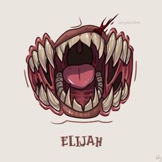 an animal with its mouth open and the word'eluah'written below it