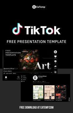 the website design for tiktok is shown with an image of flowers and plants