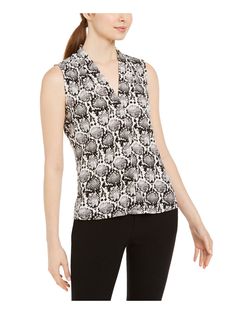 calvin klein|style; top|occasion; casual|size; xs|material; polyester|color; black|v neck Lime Green Shirts, Calvin Klein Hoodie, Black Sheer Top, Black Sleeveless Top, Printed Sleeveless Top, V Neck Tank Top, Petite Tops, Snakeskin Print, Work Looks