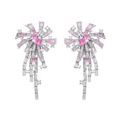 Candace Tassel Earrings (Pink) (Final Sale) – Nana Jacqueline Firework Jewelry, Movie Jewelry, Nana Jacqueline, Sparkling Earrings, Earrings Luxury, Fancy Design, Fire Flower, High Jewellery, Parts Of A Flower