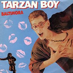 an advertisement for the movie tarazan boy featuring a man with glasses on his head