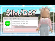 an animated image of a woman standing in front of a sign that says $ 1m / day