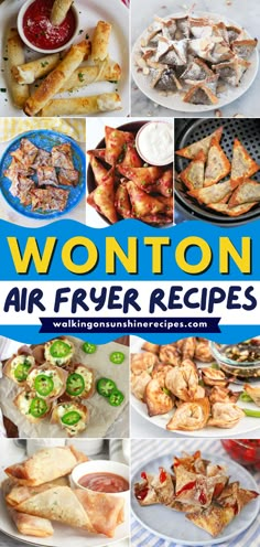 Looking for things to make with wonton wrappers? These air fryer recipes have got you covered! Here, you'll find wonton chips, cream cheese wontons, wonton rolls, and more. Great as an easy snack to make, a yummy appetizer, or an easy dessert recipe! Wonton Air Fryer, Wanton Wrapper Recipes, Wonton Wrapper Recipes Appetizers, Pizza Egg Rolls, Apple Rolls, Almond Cream Cheese, Wonton Appetizers, Wonton Wrapper Recipes, Veggie Rolls