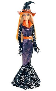 a barbie doll dressed as a witch