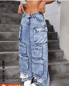 Shein Cargo Pants, Fancy Pants Outfit, Shein Cart, Pants From Shein, Jeans Cargos, Tomboy Stil, Shein Clothes, Shein Haul