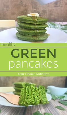 green pancakes are stacked on top of each other