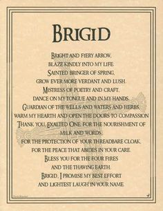 a poem written in black ink on parchment paper with the words, bridd