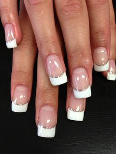 Manicure Bride, Wedding Manicure, Wedding Nails French, French Tip Nail Designs, French Manicure Nails, French Acrylic Nails, French Nail Designs