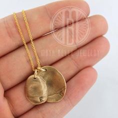 Two Children's Fingerprints Necklace in Bronze - Maya Belle Jewelry Fingerprint Necklace, Handwriting Necklace, Keepsake Gifts, Handwriting Jewelry, Fingerprint Jewelry, Mold Kit, Moment In Time, Printed Jewelry, Keepsake Jewelry