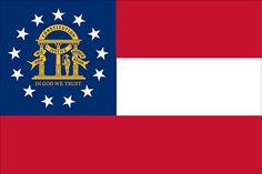 the flag of the state of north carolina with stars and stripes in red, white, and blue