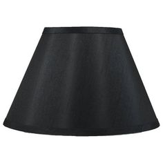 a black lamp shade on a white background