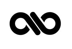 the letter o is made up of two overlapping letters, one in black and white