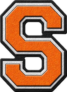 the letter s is made out of cement with black and white paint on it's edges