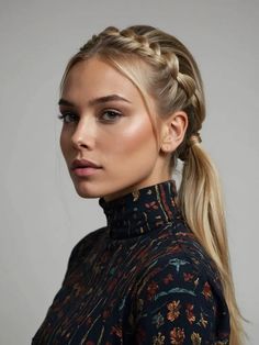 Sophisticated Ponytail, Braided Updo Ponytail, Braided Crown, Lighter Hair, Gorgeous Hair Color, Braided Ponytail Hairstyles