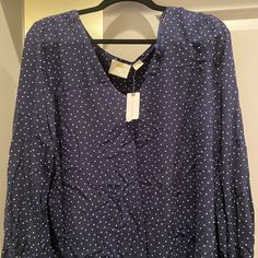 Super Cute Anthro Blouse! Maeve Brand - New With Tags! Never Before Worn! Really Cute Sleeves With Sailors Knot On The Cuff Sailors Knot, Cute Sleeves, Sailor Knots, Anthropologie Top, Anthropologie, Knot, Blue White, Super Cute, Blue And White